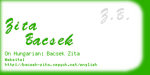 zita bacsek business card